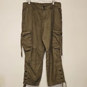 Lauren Jeans Co. 100% linen cargo pants.